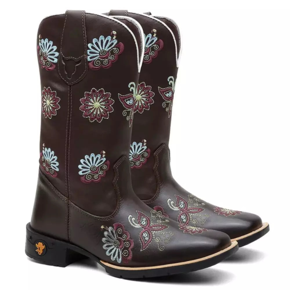 Bota Texana Feminina Mandala Azul