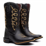 Bota Texana Masculina Arame Dourado