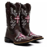 Bota Texana Feminina Cruz Rosa