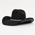 Chapéu Country Preto com Strass – Estilo Boideira e Rodeio